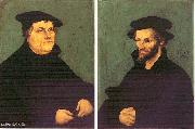 CRANACH, Lucas the Elder Portraits of Martin Luther and Philipp Melanchthon y oil painting picture wholesale